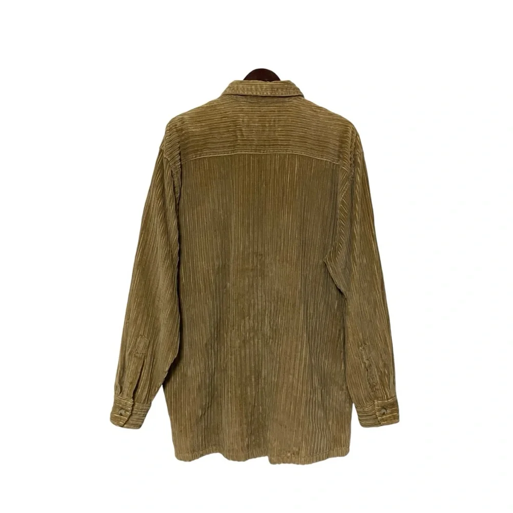 Vintage Mocha Corduroy Zip Up Shacket Oversized Baggy Jacket Streetwear XL